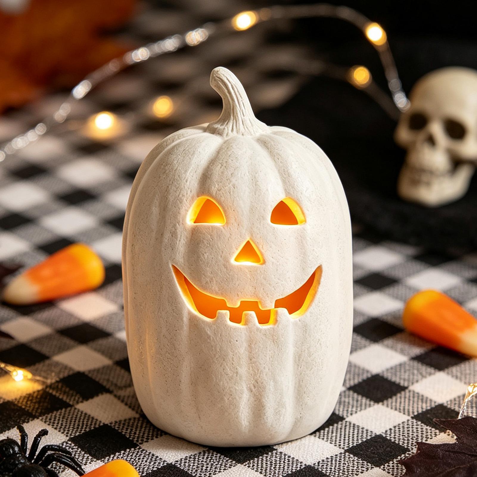 Home Decor Resin - Halloween-Kürbisse aus Kunstharz, handgefertigte Laternen-Dekoration, Halloween-Heimdekoration