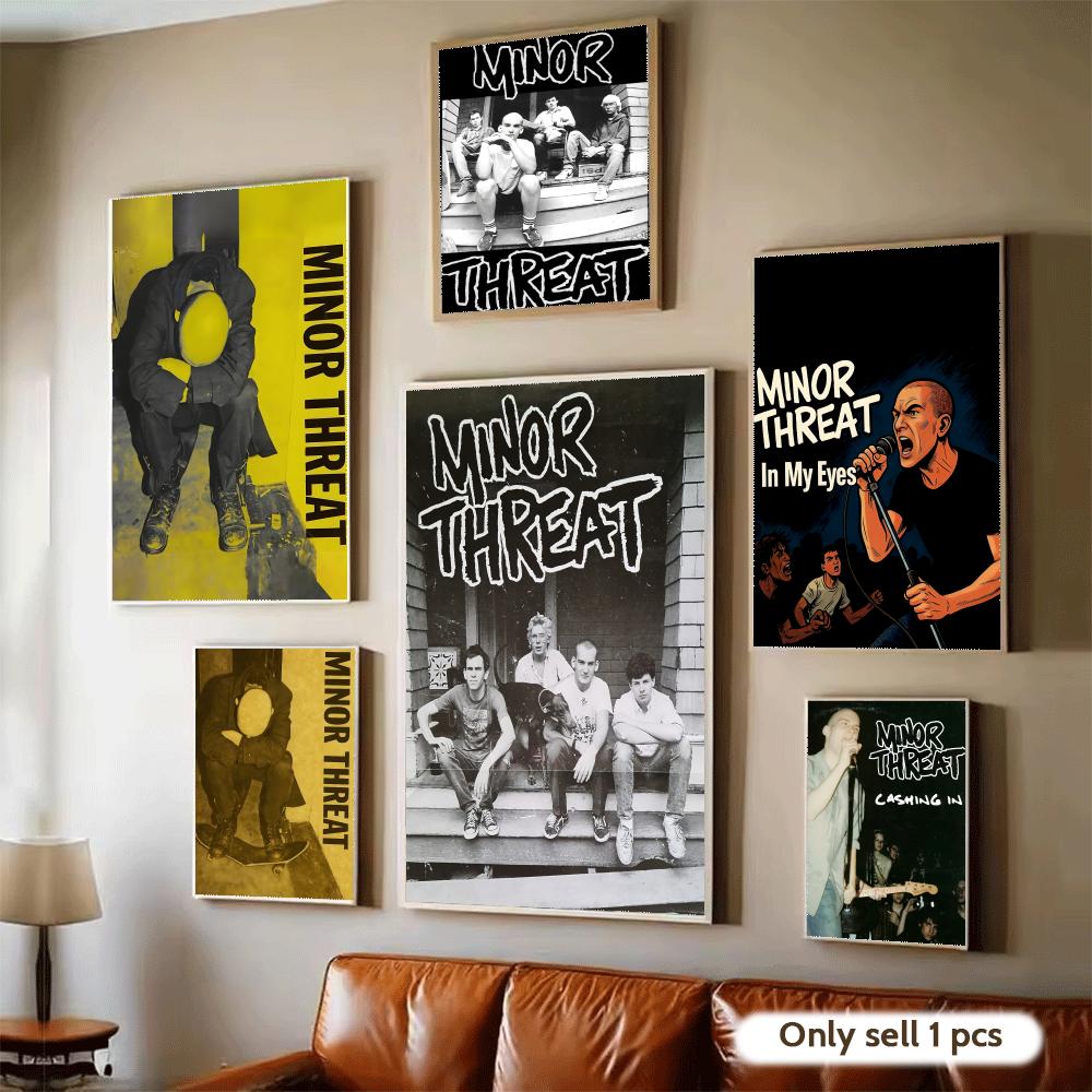 Home Decor Living Room Ideas - Rockband M-Minor Threat Poster, moderne selbstklebende