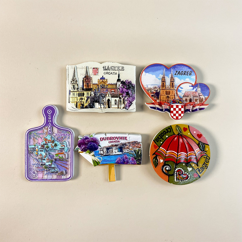 Home Decor Zagreb - Kroatien Zagreb Touristensouvenirs Kreativer 3D-Kühlschrankmagnet für