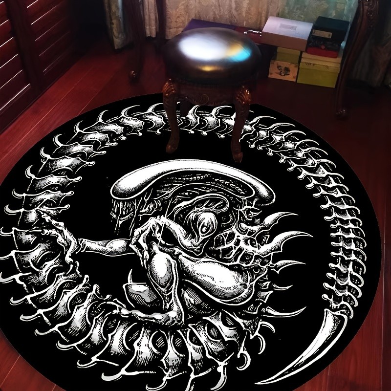 Home Decor Trend 2026 - Runder Alien Xenomorph Teppich Sci-Fi Horror