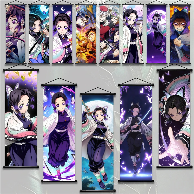 Home Decor Furniture - Shinobu Kocho Demon Slayer Kunststoff-Wandbehang, Anime-Wandkunst