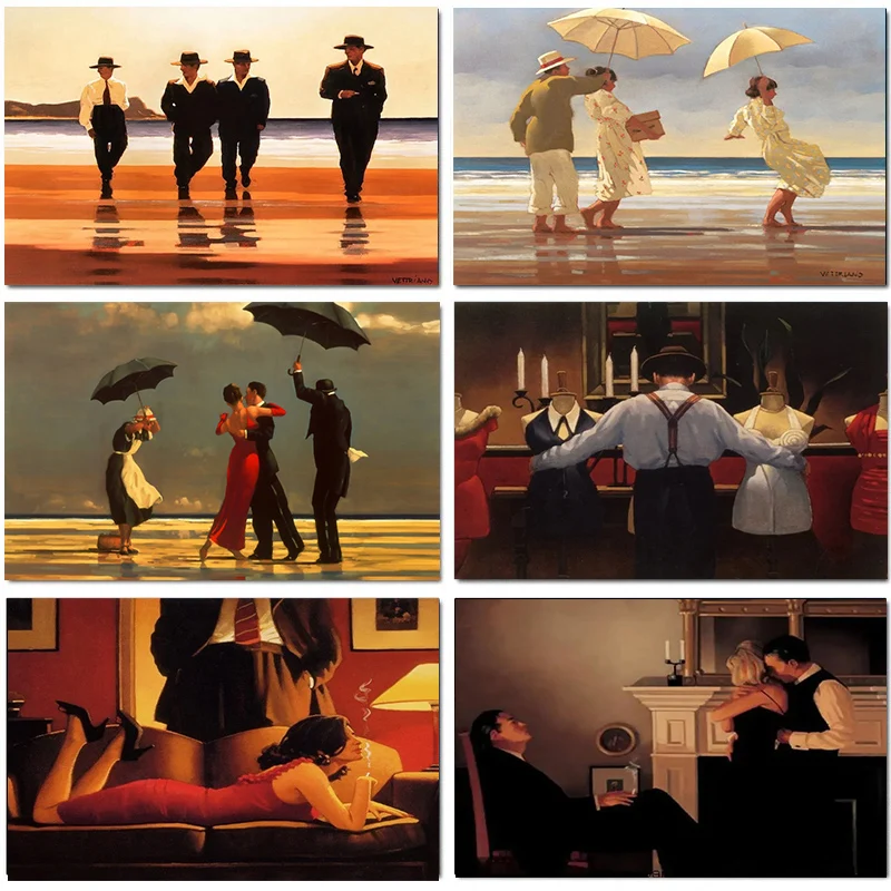 Home Decor Essentials - Schottischer Künstler Jack Vettriano Porträt-Kunstwerk Leinwandgemälde