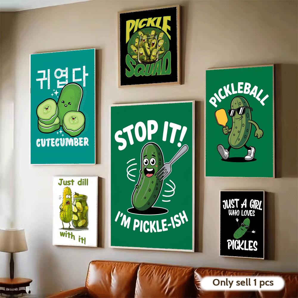 Home Decor Living Room Ideas - Kunstposter mit Gurken-Sauerbruch-Motiv, moderne selbstklebende Kunst-Wandaufkleber