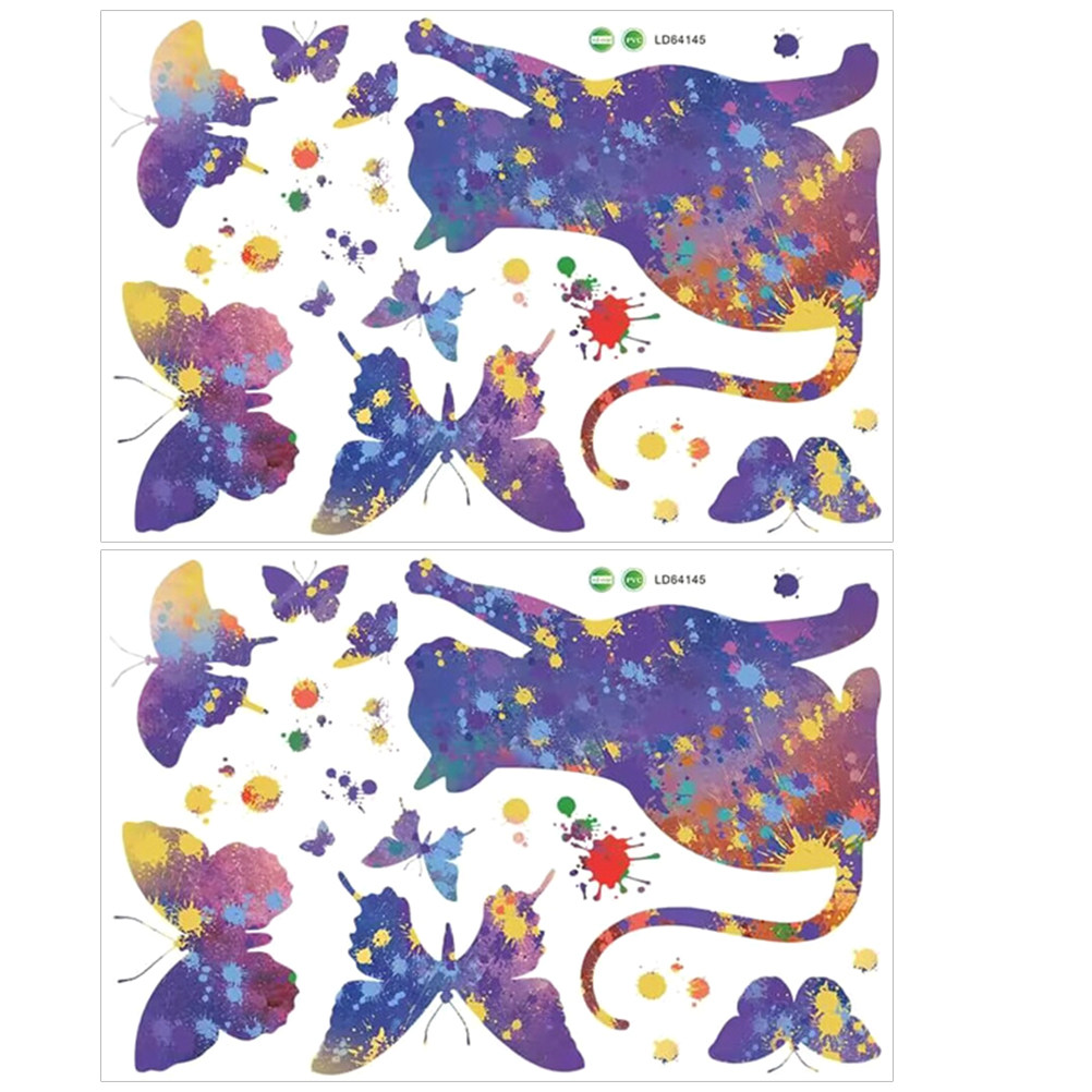 Home Decor Cat - 2 Blatt Katzen-Aufkleber für die Wand,