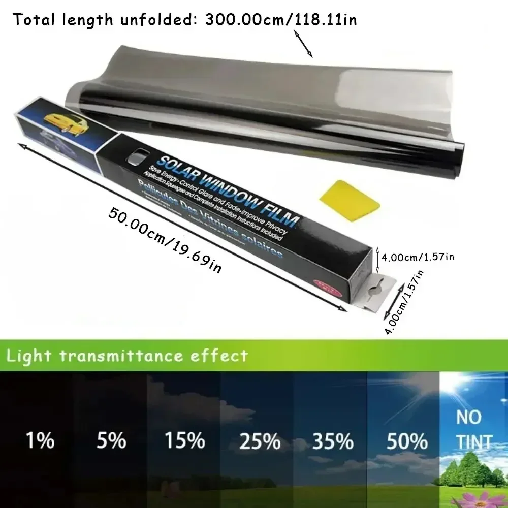 Home Decor Window Blinds - 3M x 50CM VLT Schwarz Auto