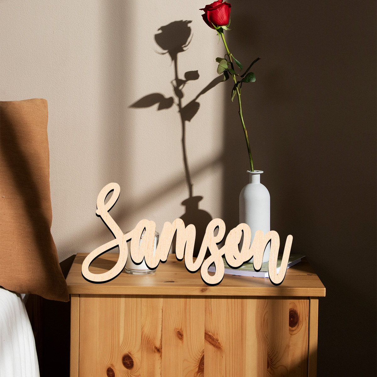 Home Decor Examples - 1-teiliges Thanos-Beispiel, individueller Text, Holzmaterial, rustikal,