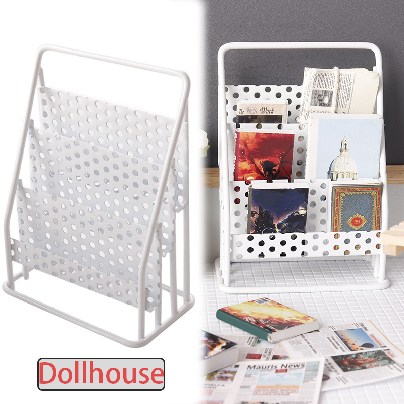 Home Decor Furniture - 1:12 Puppenhaus Eisen Lagerregal Zeitungsständer Puppe