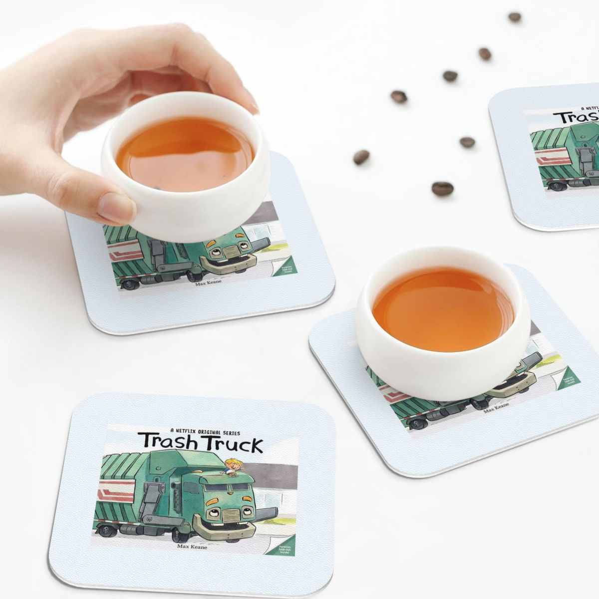 Home Decor Netflix - Trash Truck Cartoon Netflix Untersetzer, PVC-Leder-Tischsets,