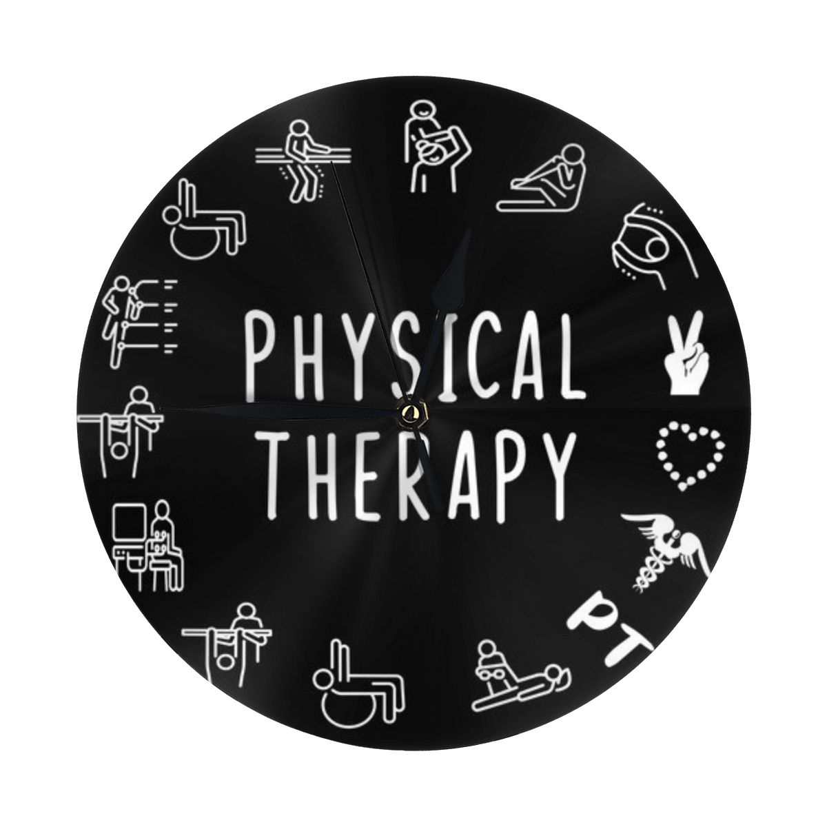 Home Decor Pt - Physiotherapie-Geschenk für Physiotherapeuten, geräuschlose Wanduhr, Wohnaccessoire,