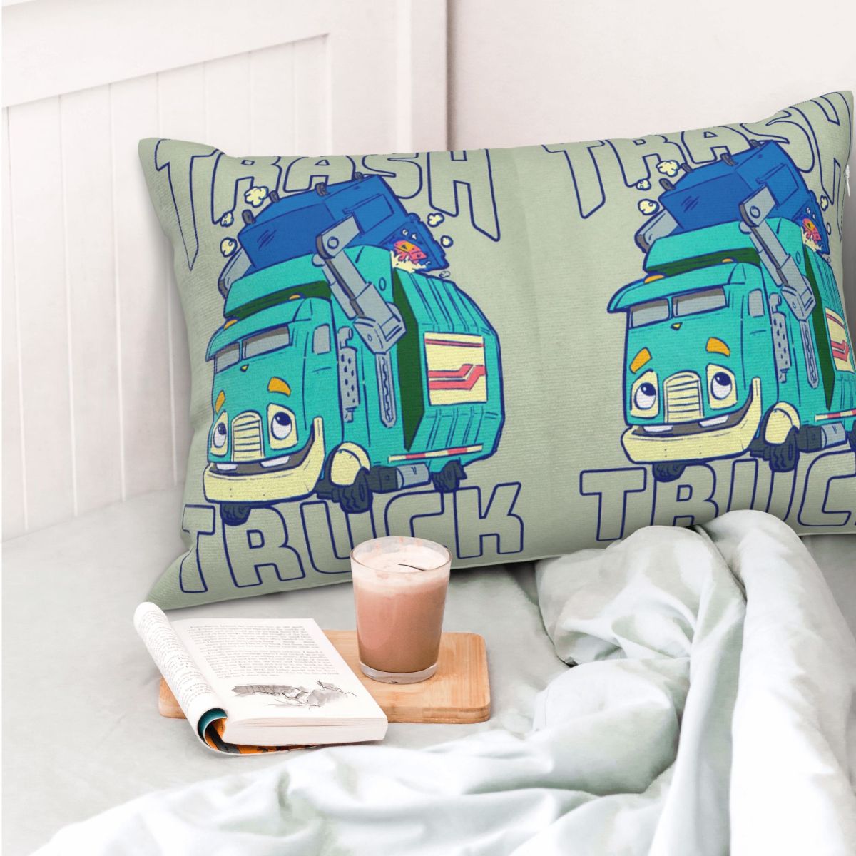 Home Decor Netflix - Trash Truck Cartoon Netflix Rechteckiger Kissenbezug,