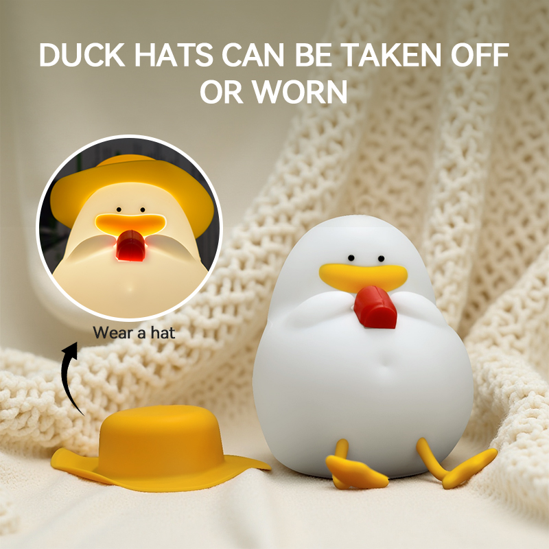 Home Decor Light - Happy Duck Nachtlicht, Touch-Control-Nachttischlampe, aufladbar mit