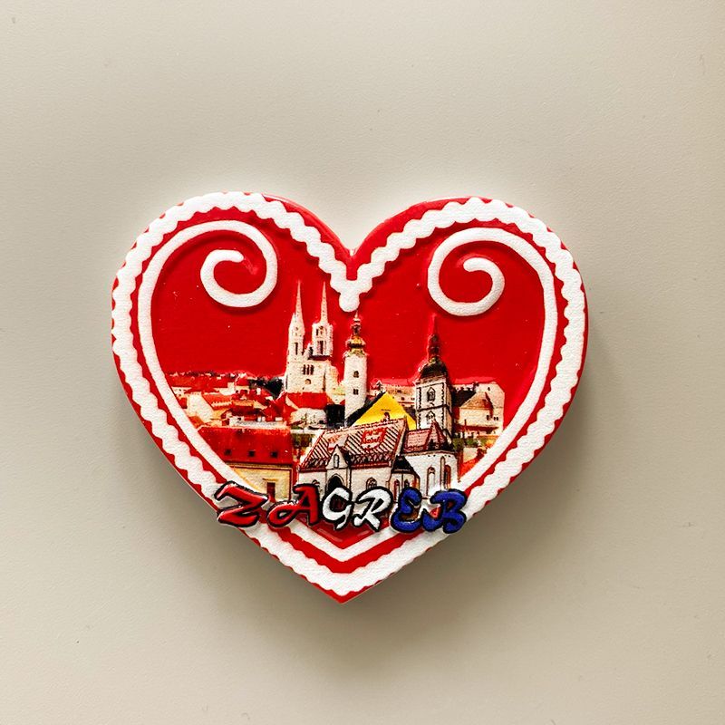 Home Decor Zagreb - Kroatischer Touristen-Souvenir Zagreb Herzförmiges Gebäude 3D
