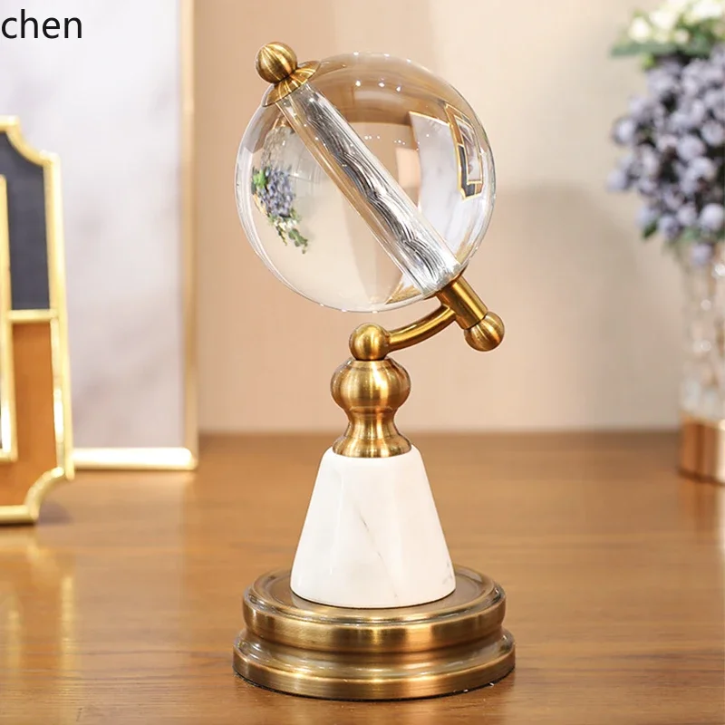 Home Decor Resin - D3L19- Marmor-Tischuhr Ornament Modellraum Kristallkugel Wohnzimmer
