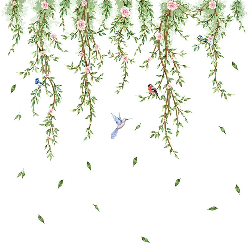 Zweige Blumen Vögel Glasaufkle – Home Decor Window Blinds Bewertung und Preis