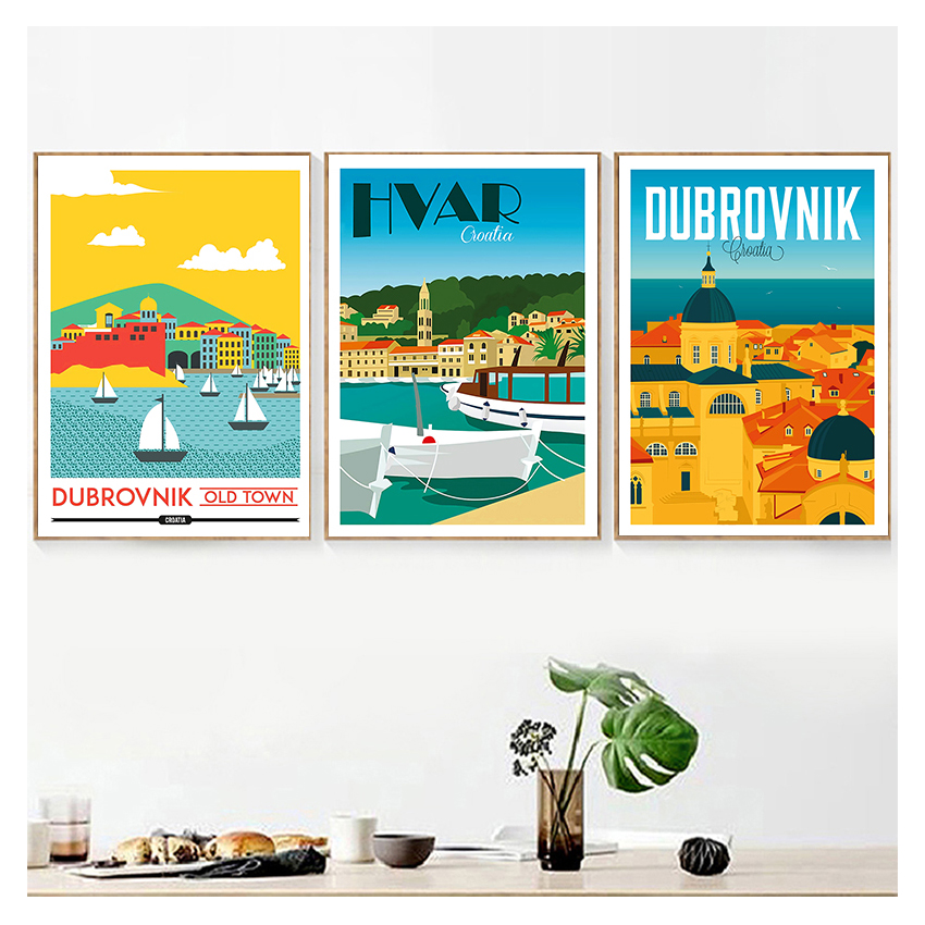 Reise Poster Leinwand Malerei  – Home Decor Zagreb Bewertung und Preis