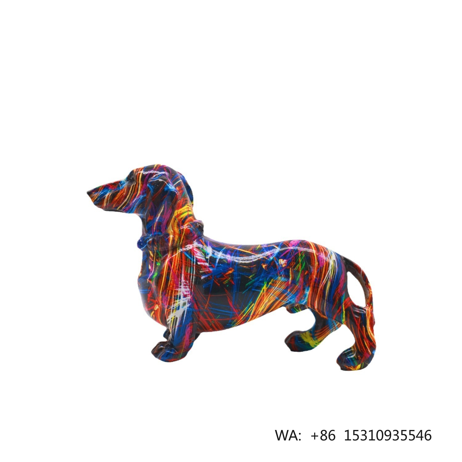 Harz-Graffiti-Hundestatue Mode – Home Decor Resin Bewertung und Preis