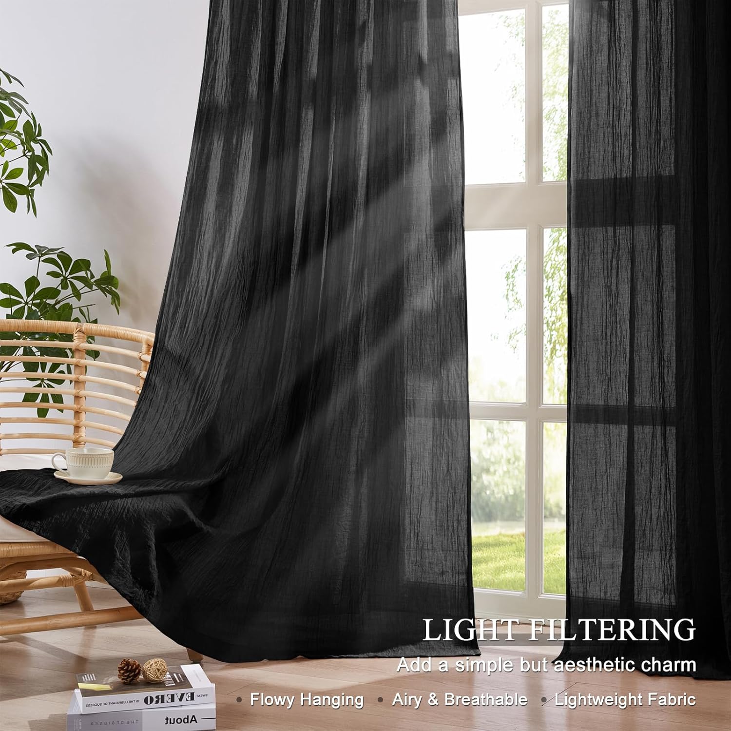 Schwarze Transparente Vorhänge – Home Decor Window Blinds Bewertung und Preis