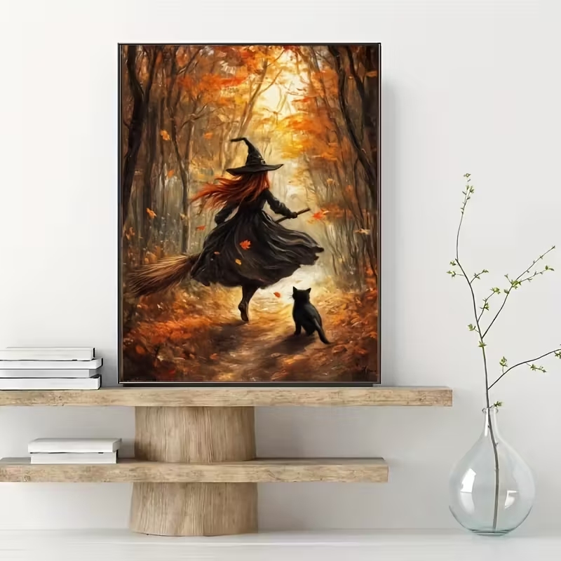 Retro Halloween Herbsthexe auf – Home Decor On Wall Bewertung und Preis