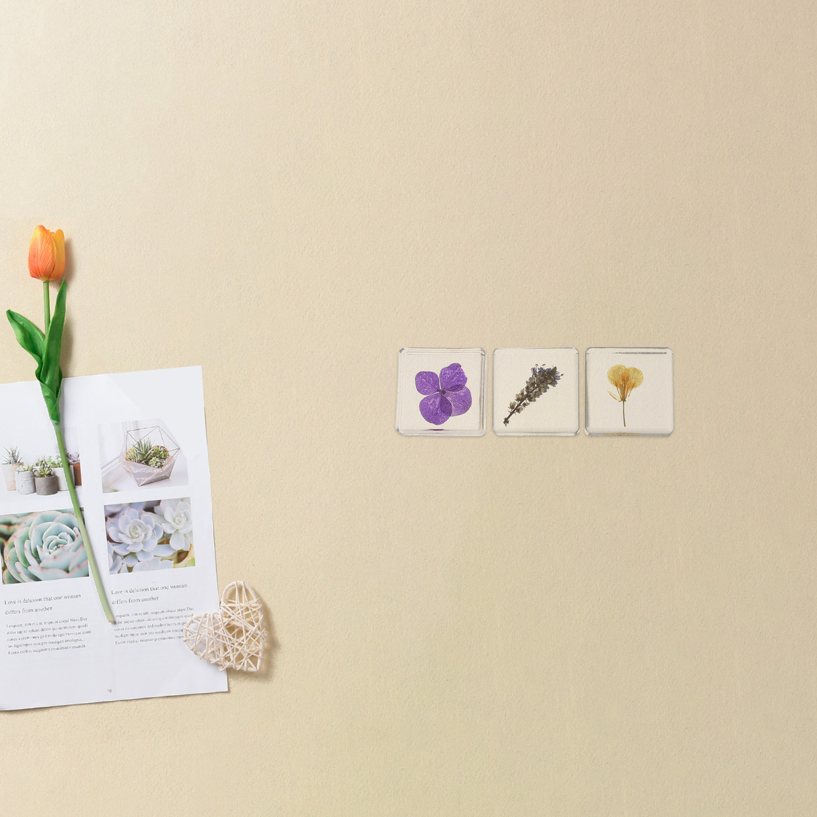 3-teiliges Blumen-Harz-Exempla – Home Decor Resin Bewertung und Preis