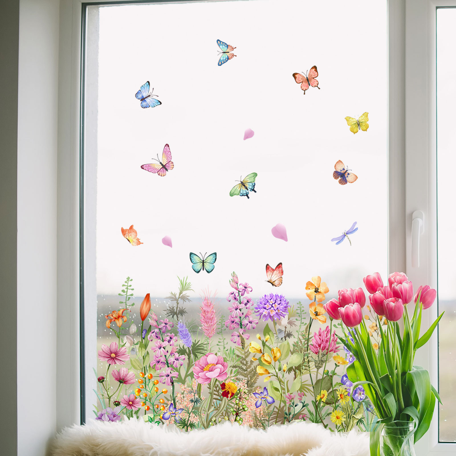 Aquarellfarbene Blumen, Schmet – Home Decor Window Blinds Bewertung und Preis