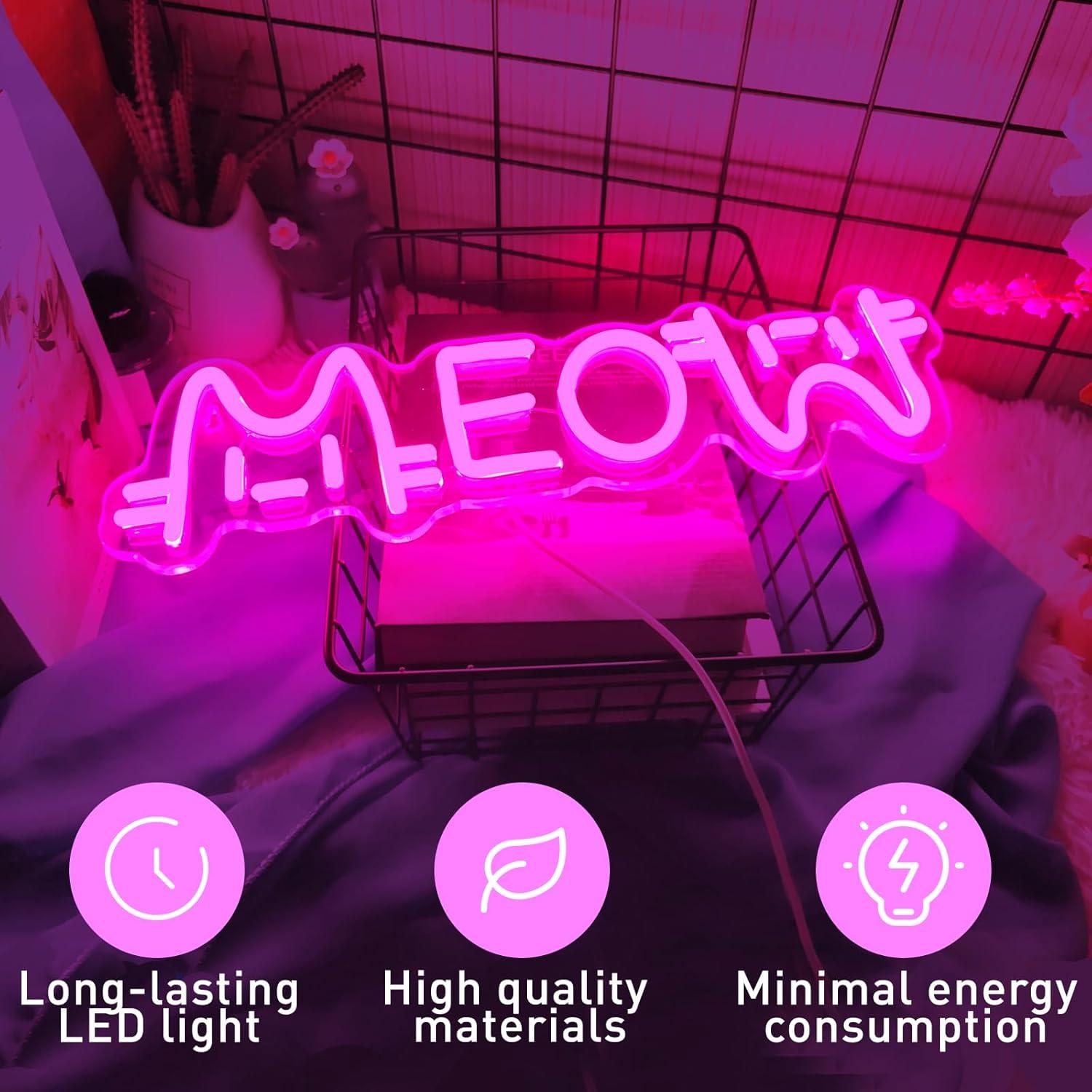 Miau Neon-Schild Katze USB-bet – Home Decor Cat Bewertung und Preis