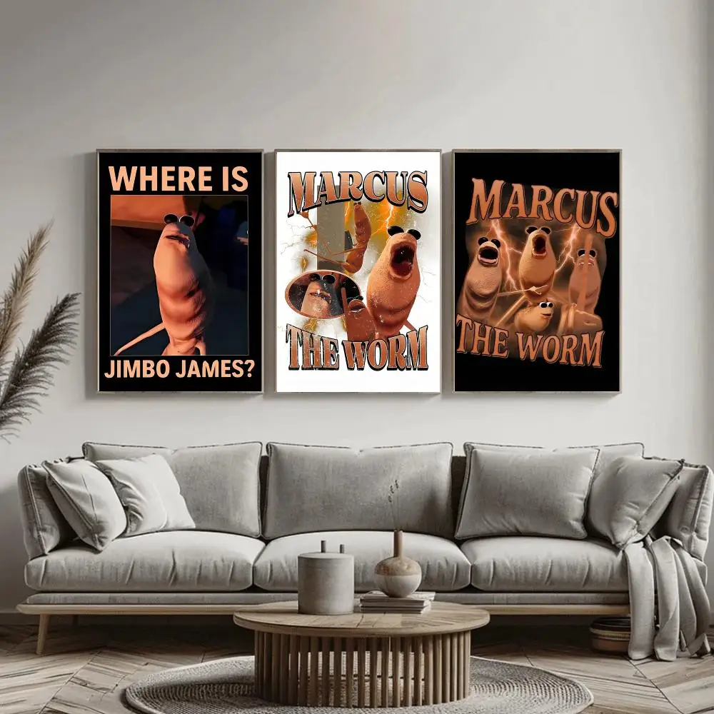 The Worm Funny Marcus Poster,  – Home Decor Living Room Ideas Bewertung und Preis