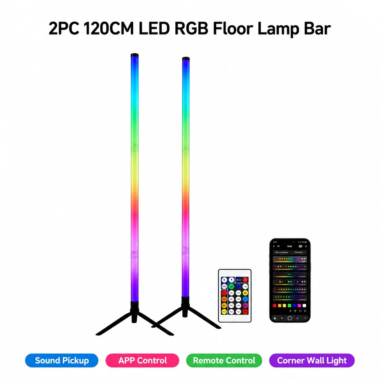 2 Stück 120CM RGB Stehlampe, S – Home Decor Light Bewertung und Preis