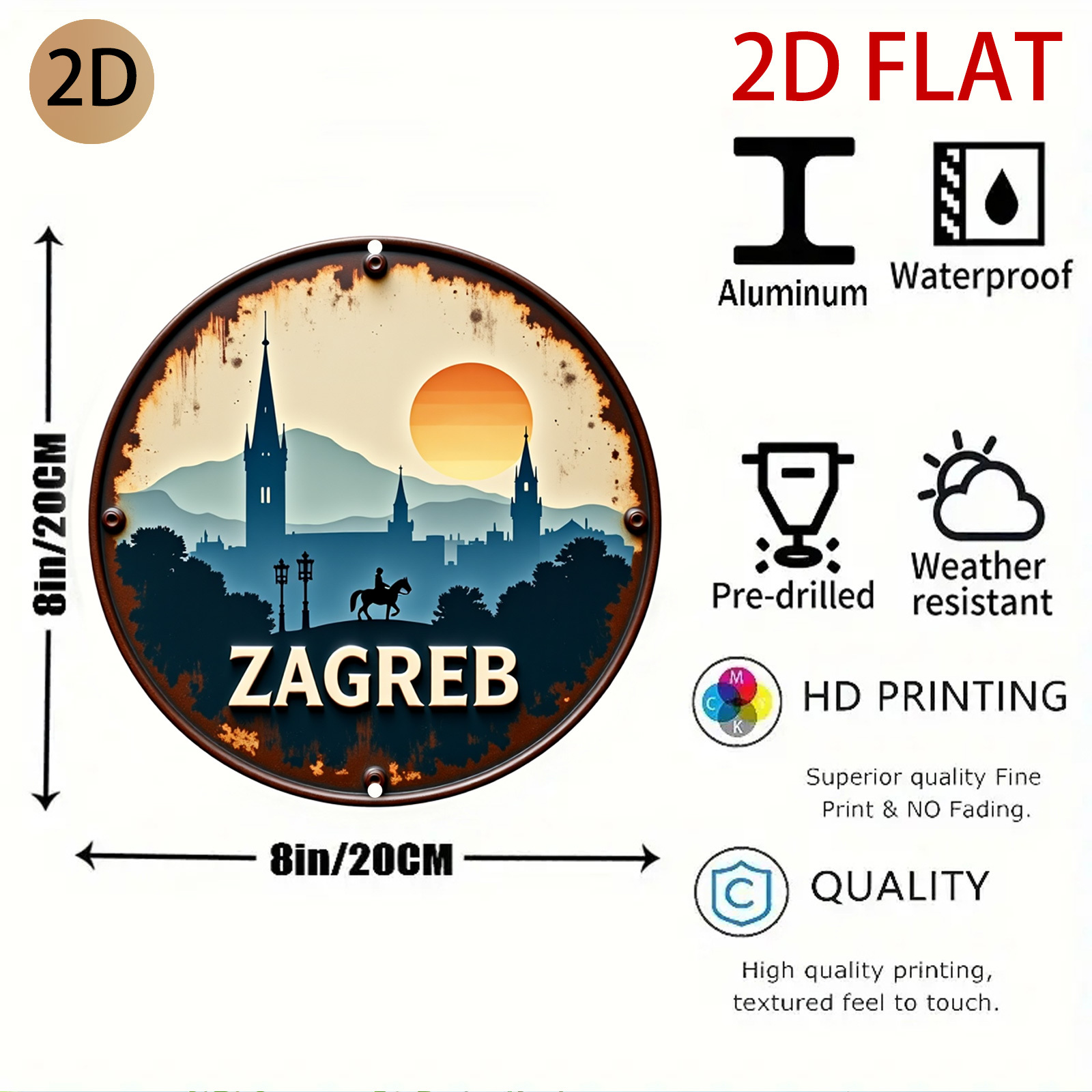 2D Flaches, kreisförmiges Zagr – Home Decor Zagreb Bewertung und Preis